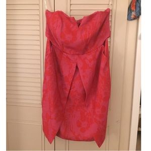 Strapless pink dress